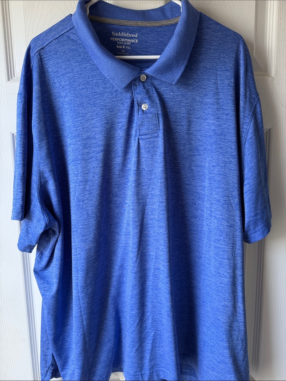 Saddlebred Men's Heather Royal Blue Performance Polo